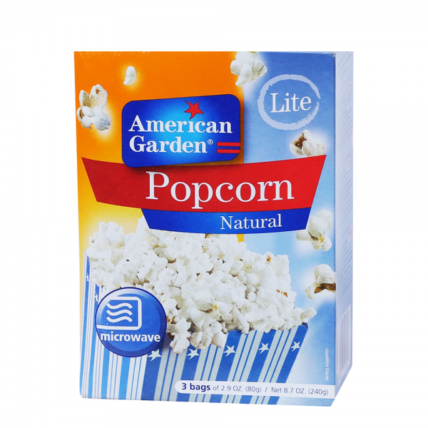 American Garden Pop Corn Natural Light 240 gm