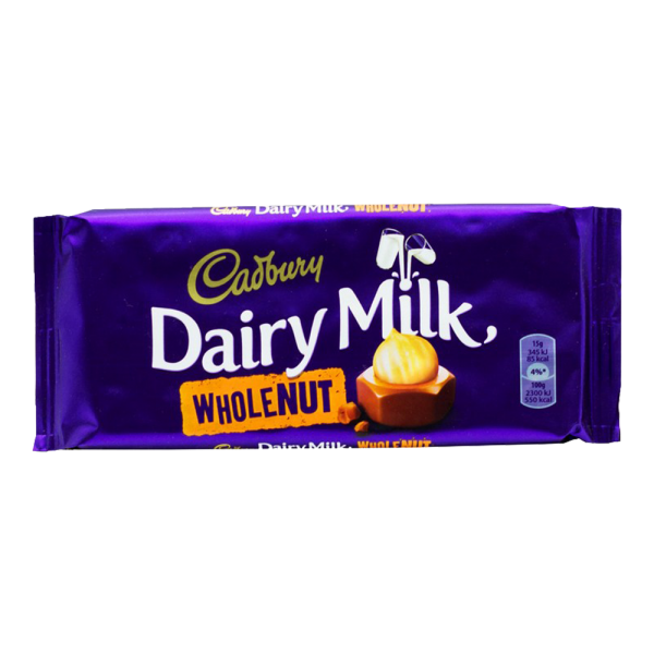 Cadbury Dairy Milk Chocolate Whole Nut 120 gm