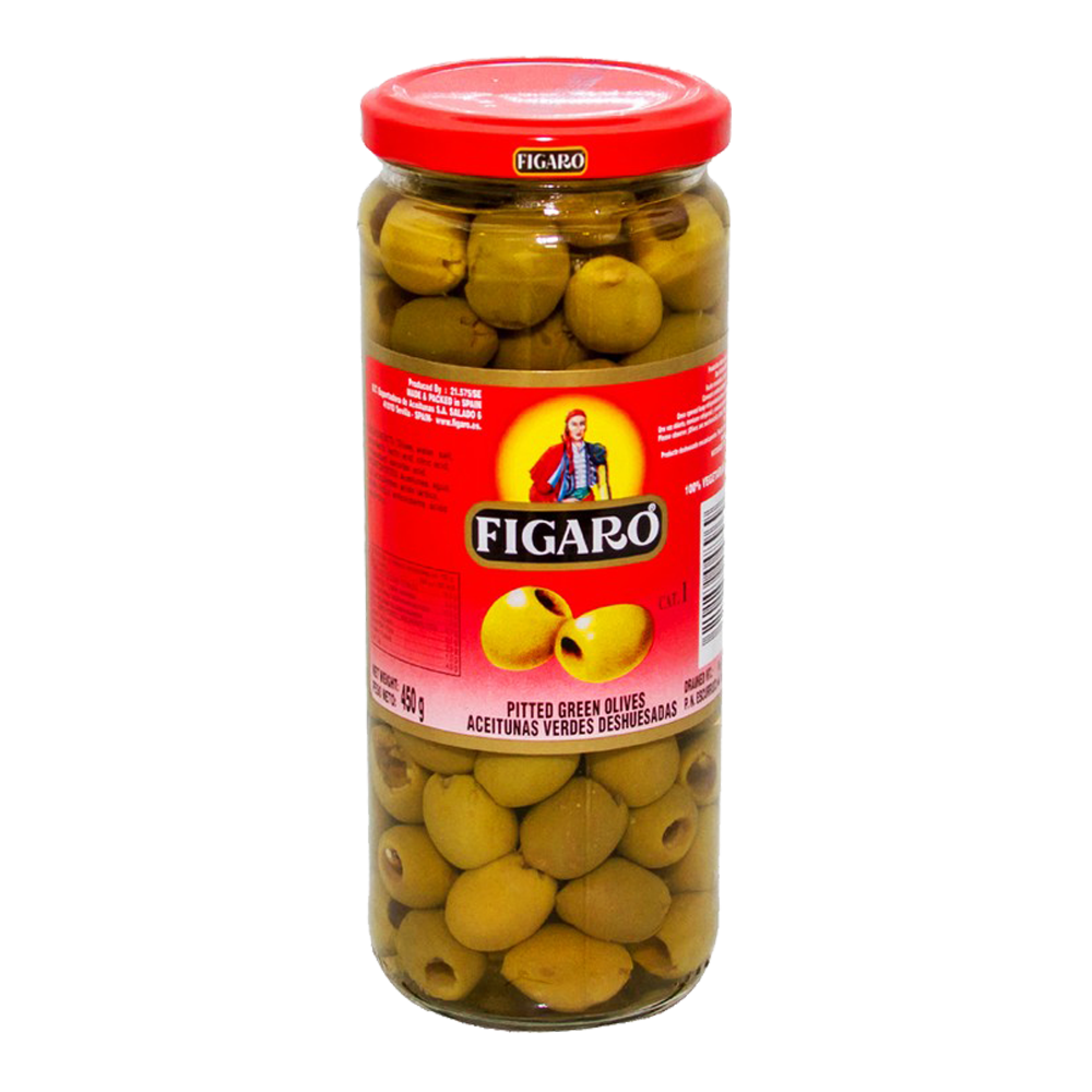 Figaro Olives Green Pitted 450 gm - Xambeel.com