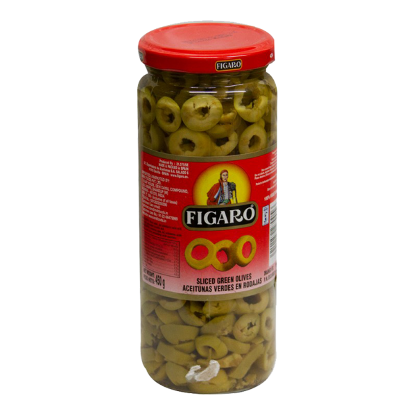 Figaro Olives Green Sliced 450 gm