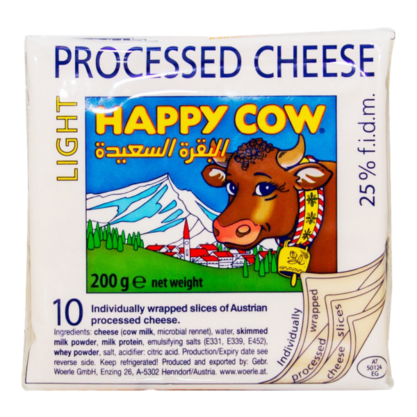 Happy Cow Cheese Light 10 Slices 200 gm