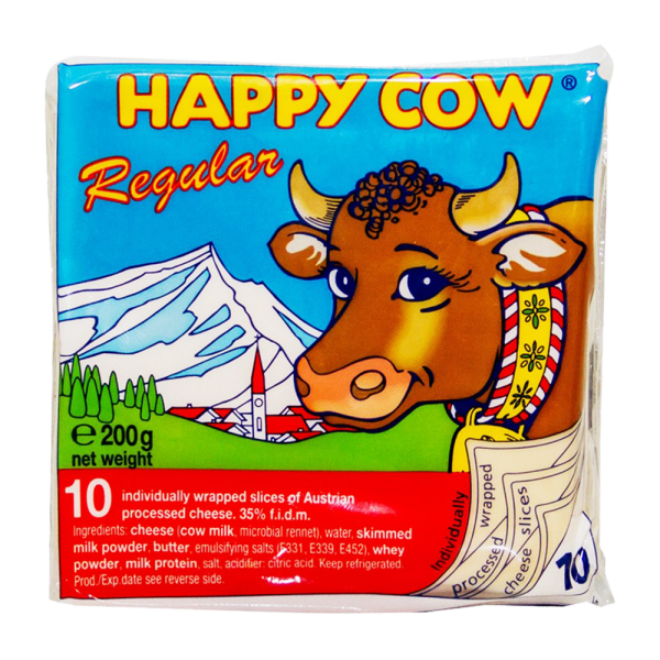 Happy Cow Cheese Regular 10 Slices 200 gm