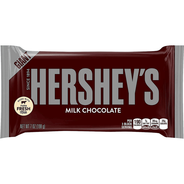 Hersheys Milk Chocolate Bar Giant 198 gm